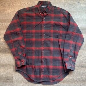 Ralph Lauren Marlowe Mens Size Med Shirt Flannel Vintage Buffalo Plaid Red Black